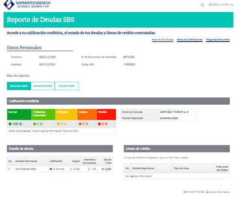 Reporte de Deudas SBS.